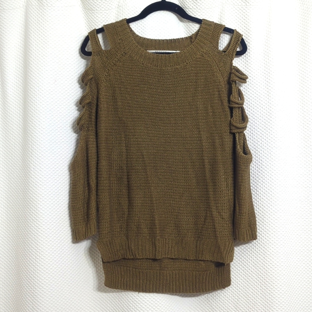 Cold shoulder fashion sweater